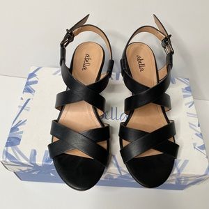 Abella Black Crisscross Women's Sandals